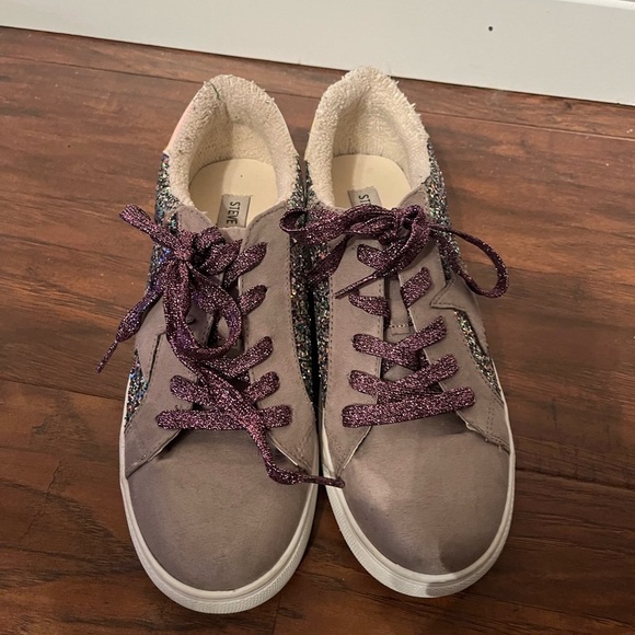 Steve Madden Rezume Glitter Sneakers-Girls Size 5 - Picture 2 of 9